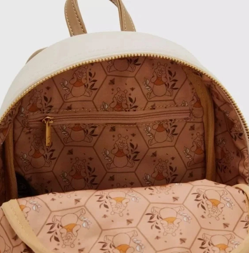 Loungefly Mini Backpack WINNE THE POOH Honeycomb White Cream Gold Pretty Gift