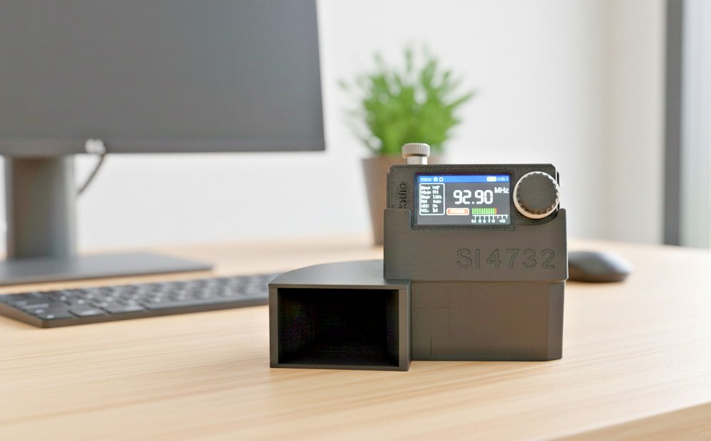 SI4732 Mini Stand – Black, Compact & Sturdy