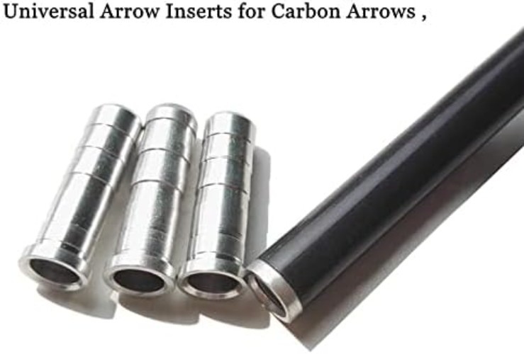 Universal Aluminum Arrow Inserts for Compound & Recurve Bows - 12 Pcs Set