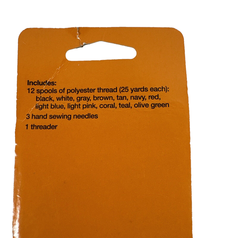 NEW SEALED Fiskars Hand Sewing 12 Threads/1 Needle/1 Threader Basics Pack