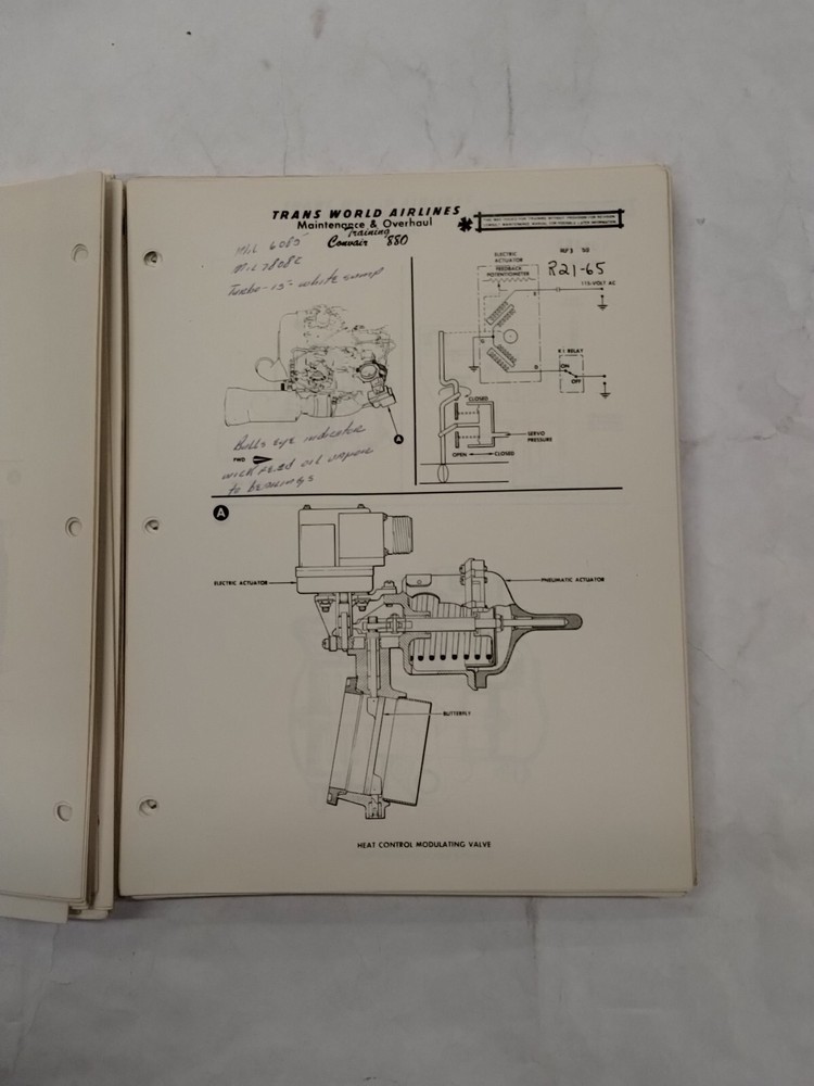 Trans World Airlines Convair 880 Maintenance Study Guide-Original