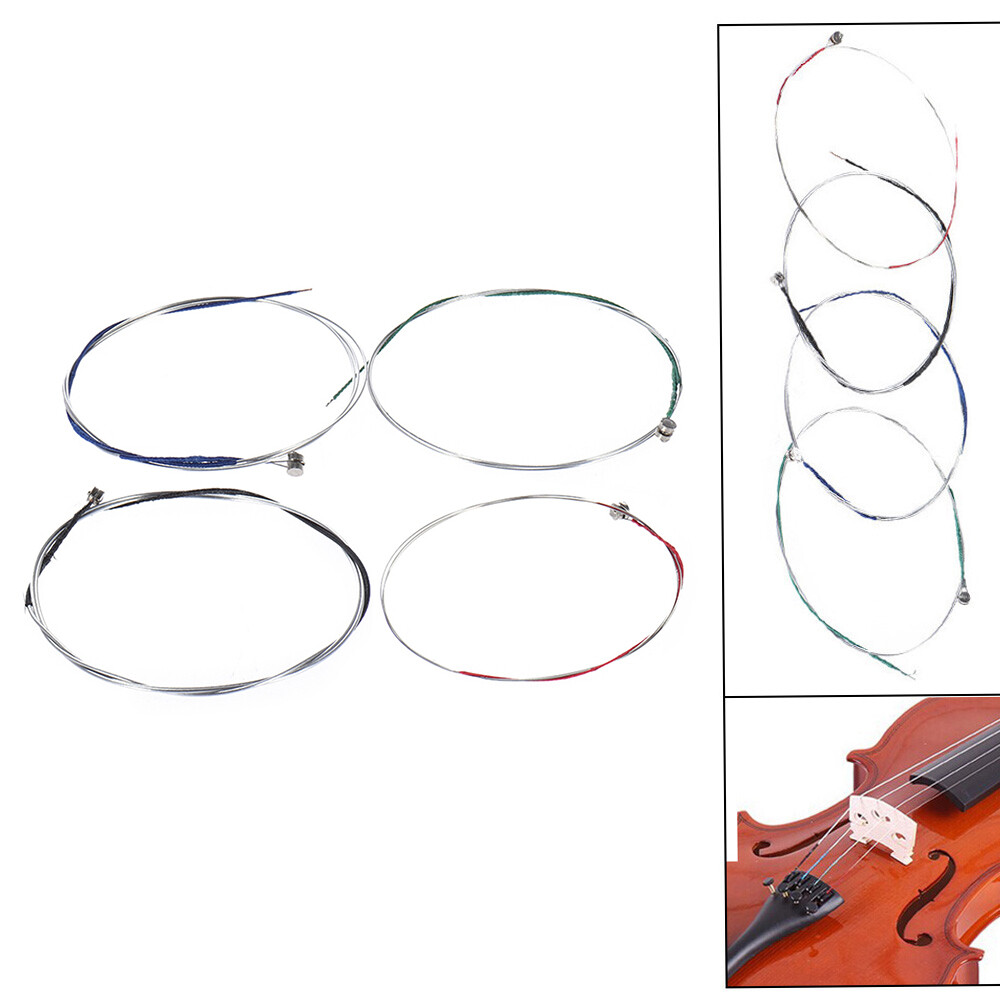 4PCS/Set 3/4 4/4 Violin Strings Steel Strings E A D G Wound Fiddle String U2S6