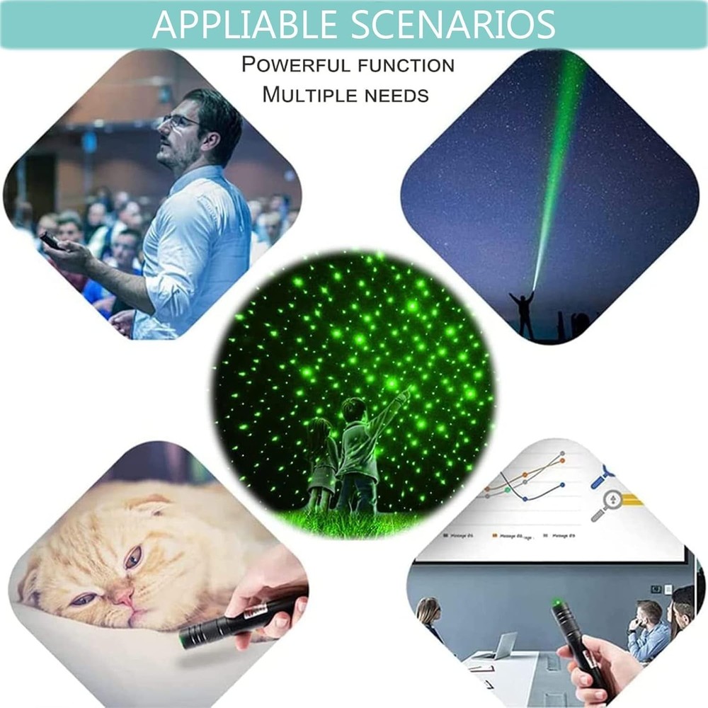 Rechargeable Green Laser Pointer High Power Long Range Handheld Presentation