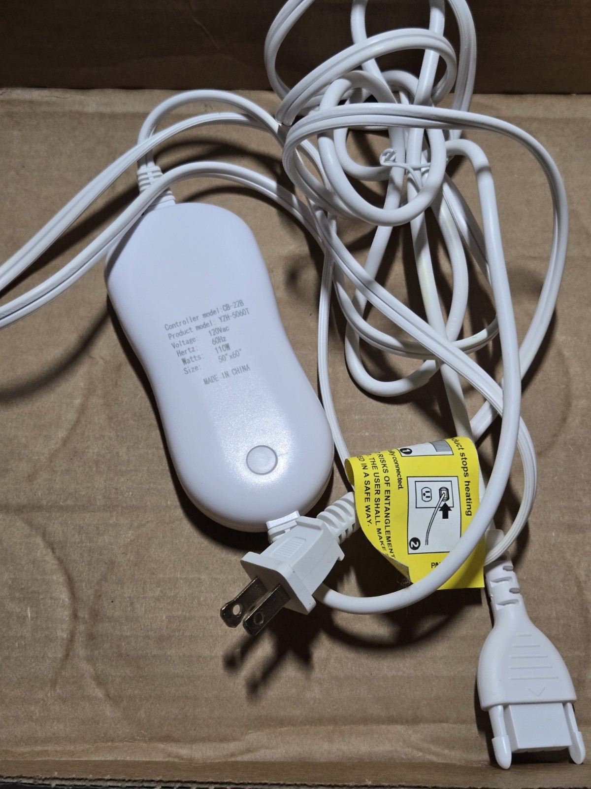 Halorest CB-22B YZH-5060T 3-Prong 110W Heated Blanket Mattress Pad Controller