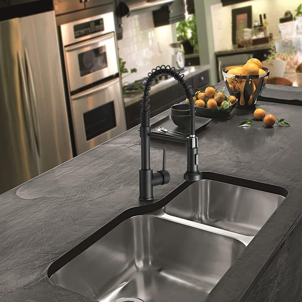 Classic Black Pull Down Kitchen Faucet - Easy Installation & Durable Performance
