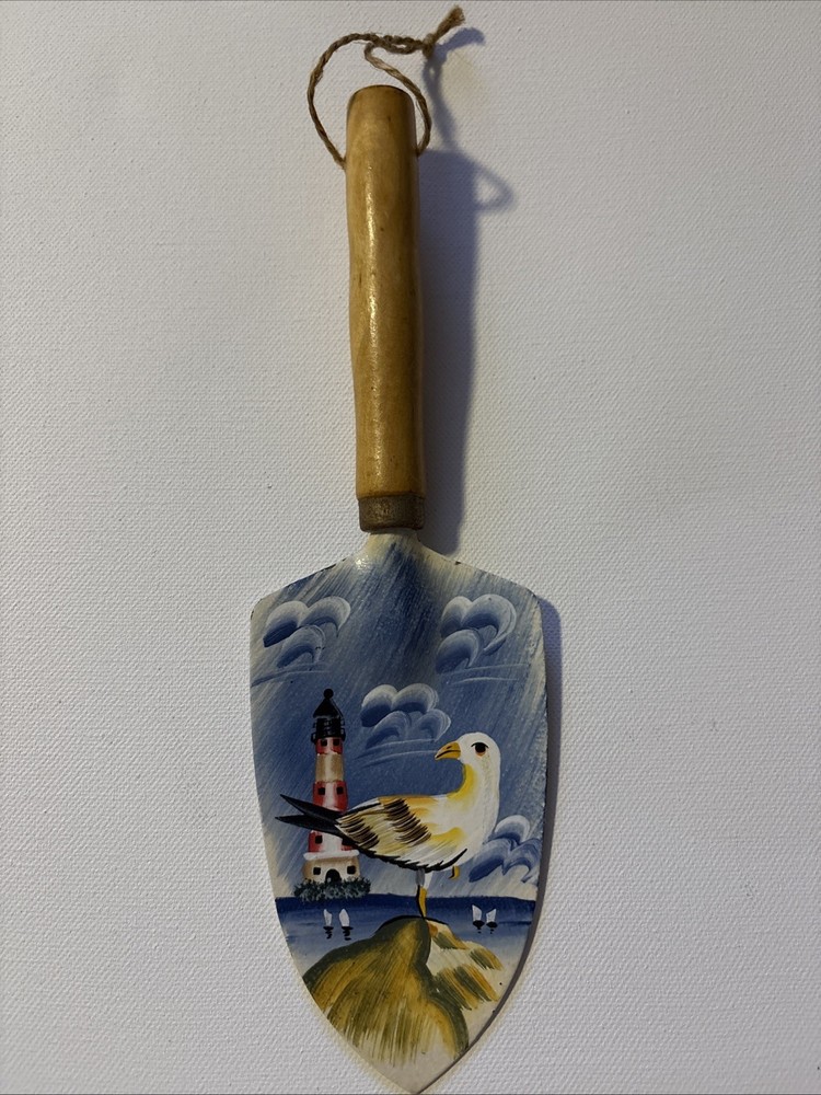 Hand Painted Decorative Hand Trowel Featuring Lighthouse Scene