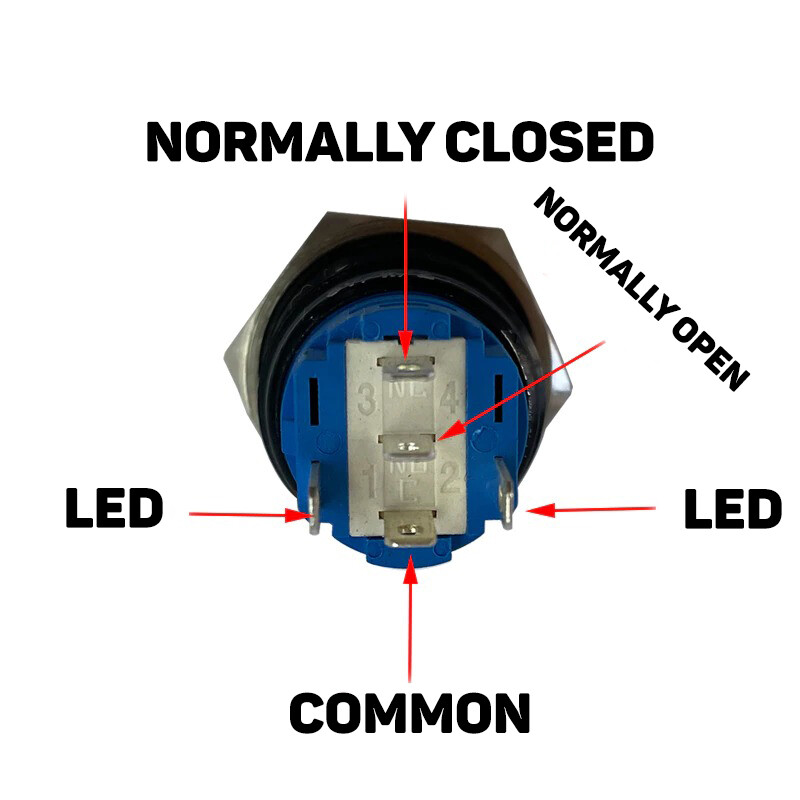 Metal Black Push Button Switch LED Momentary Latching Pc Boat Car Light Switch