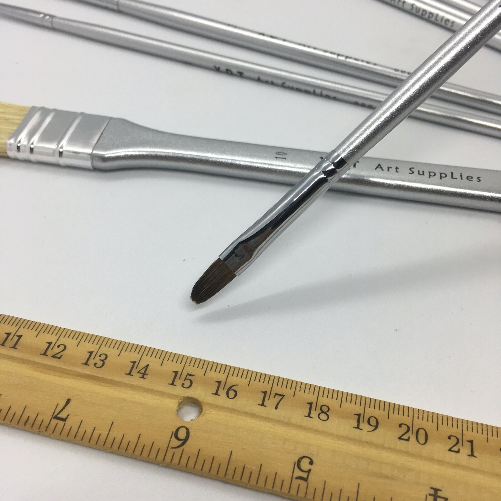 XDT#888-2 Assorted Art Brush Set 10Pc X-Long Handle Acrylic Oil Watercolor