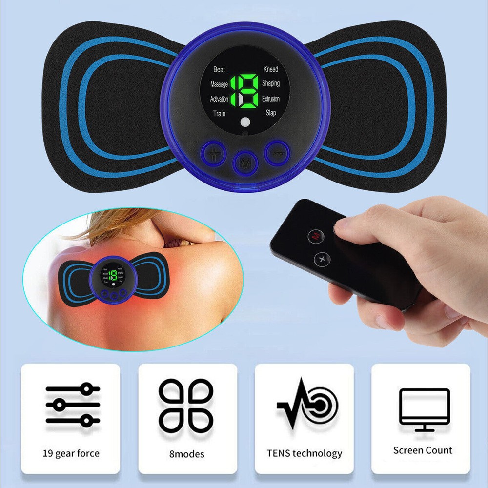 Portable Mini Electric Neck Back Massager Cervical Massage Patch Stimulator