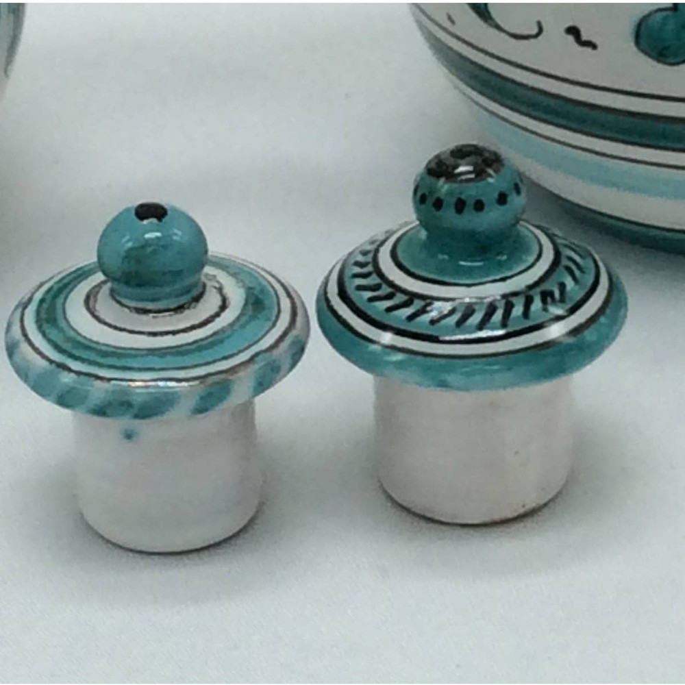 Pleasant Valley "Majolica" Ceramic oil and vinegar Serving Set