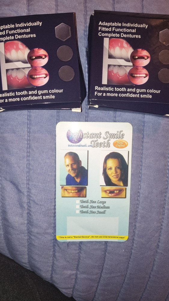 Instant Smile Teeth Complete Dentures Adaptable Fitted Realistic Color