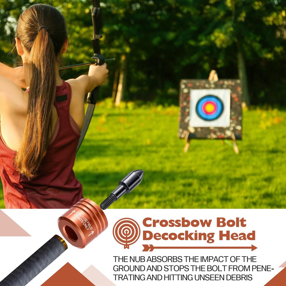 2 Pack Crossbow Bolt Decocking Head, Decocking Point Crossbow Arrow Release Tip