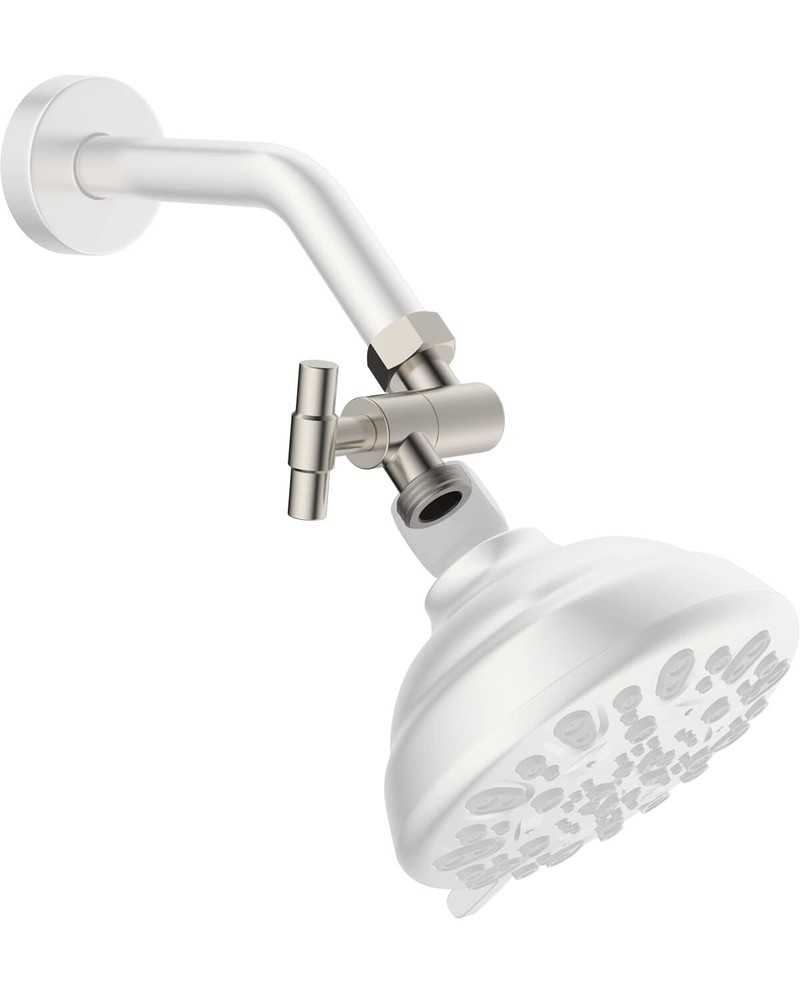 Adjustable Swivel Rain Shower Head Adapter, Shower Arm Extension for Fixed
