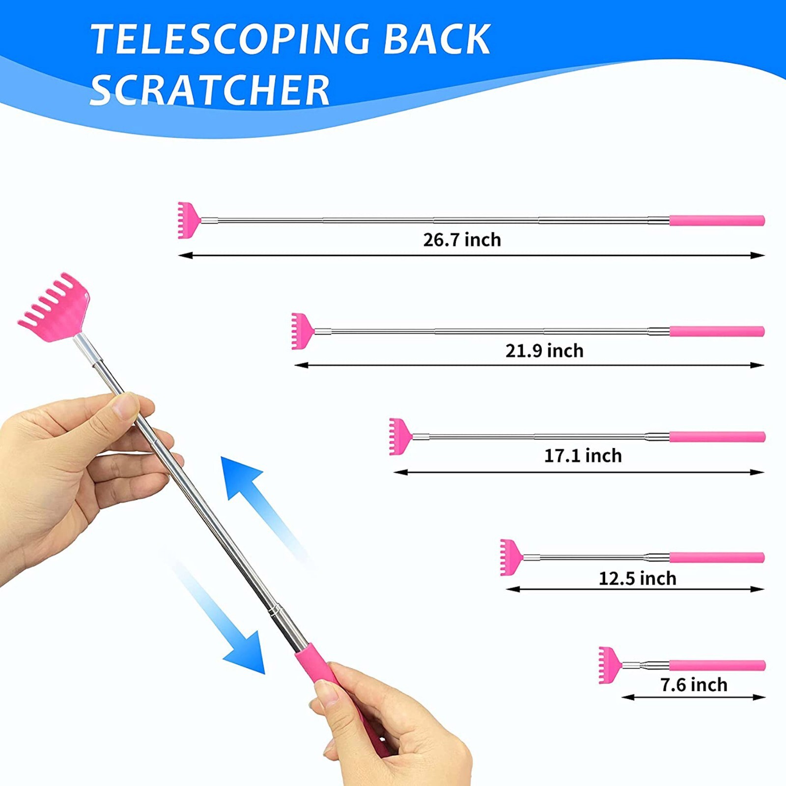 3 Pack Bear Claw Telescopic Metal Extendable Back Scratcher Back Massager Gift