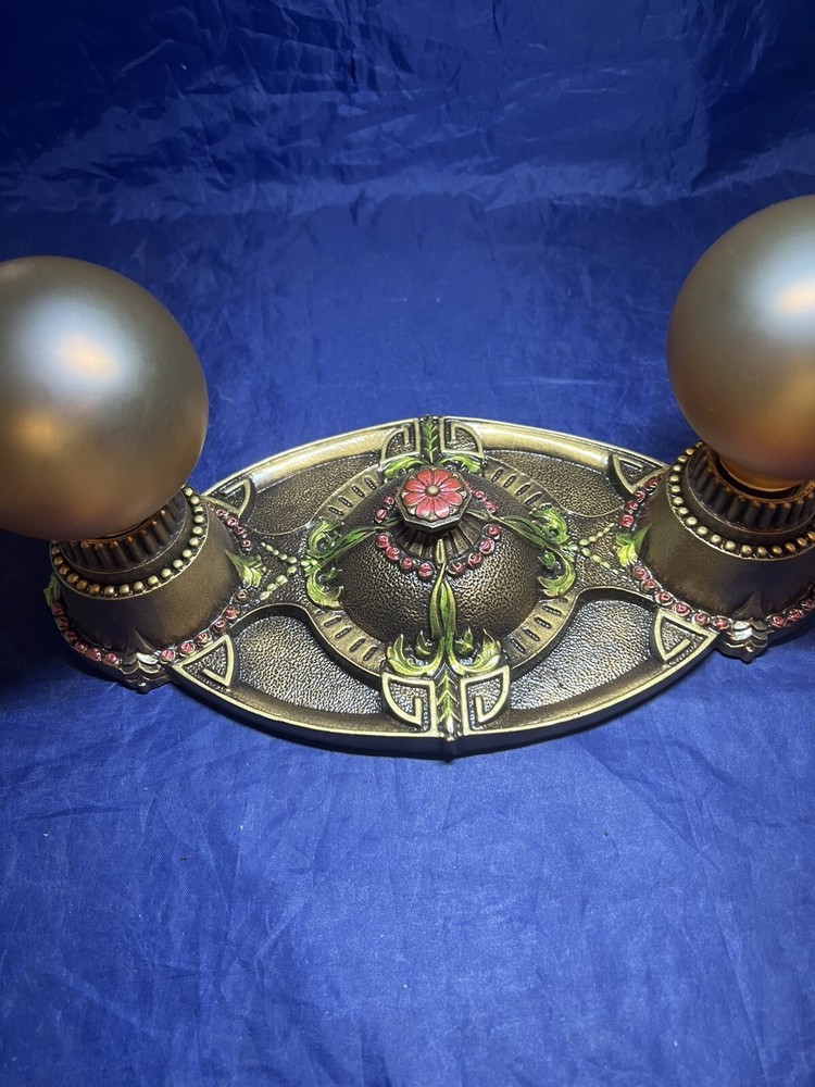 Antique Single Two Socket Flush Mount Fixture Beautiful 19B