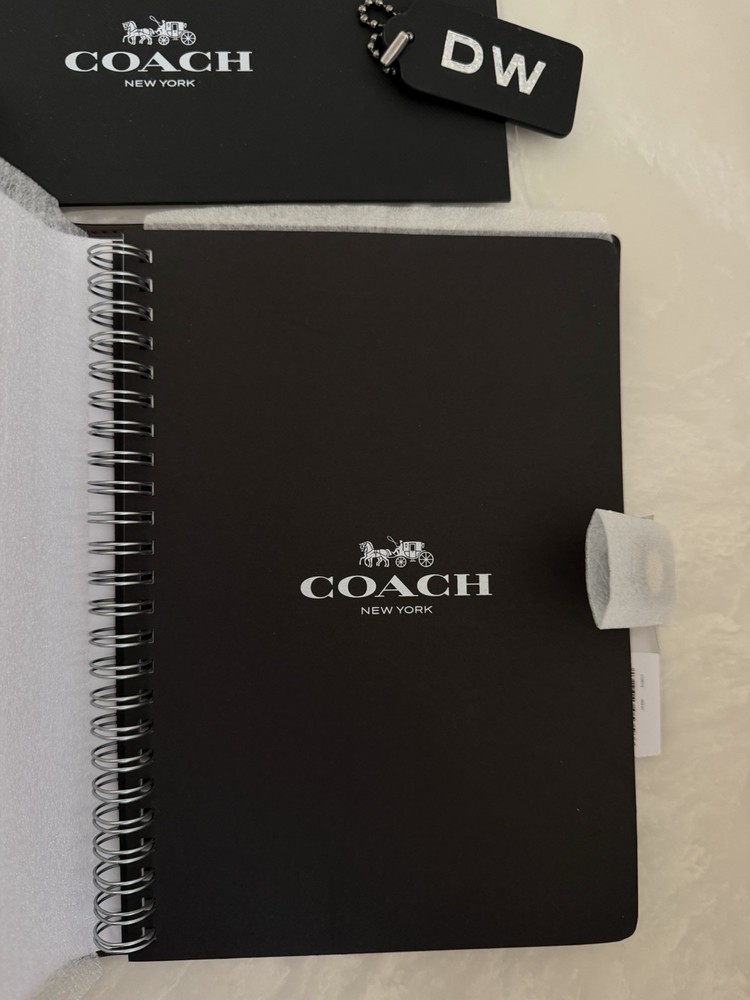 NWT COACH BLACK/RED GLITTER CHERRY NOTEBOOK CDB79