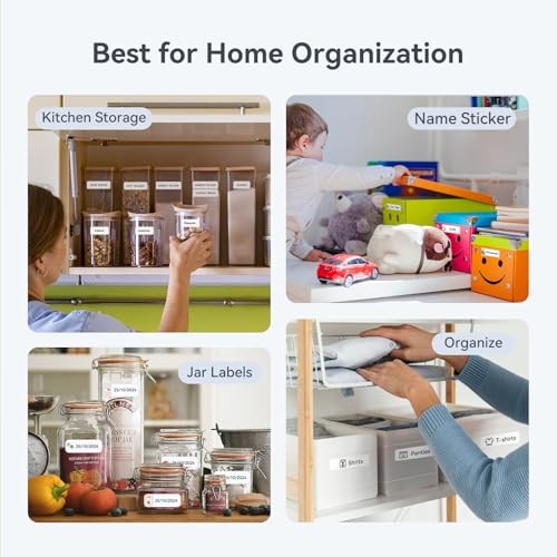 D110 Upgraded Version Mini Label Maker Machine with White Printer + 1 Tape