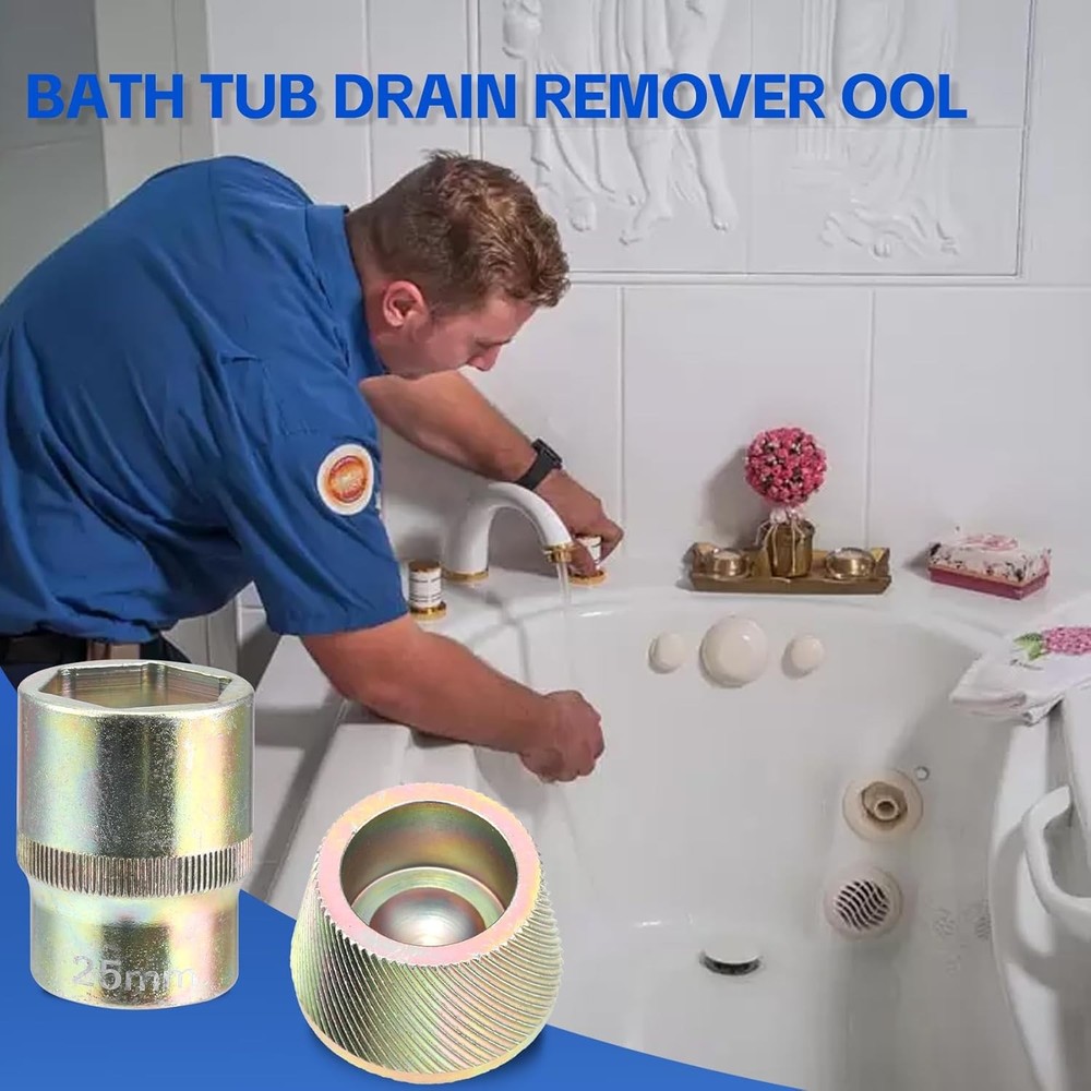 1.5" Bathtub Drain Remover Tool,Silver Plating Coating Tub Silver