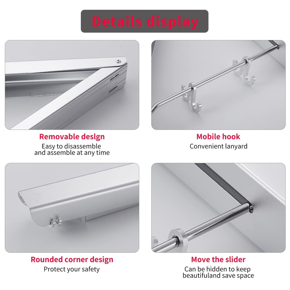 Dr.DJ Retractable Clothes Rack Wall Mounted Clothes Hanger - Foldable Clothes...