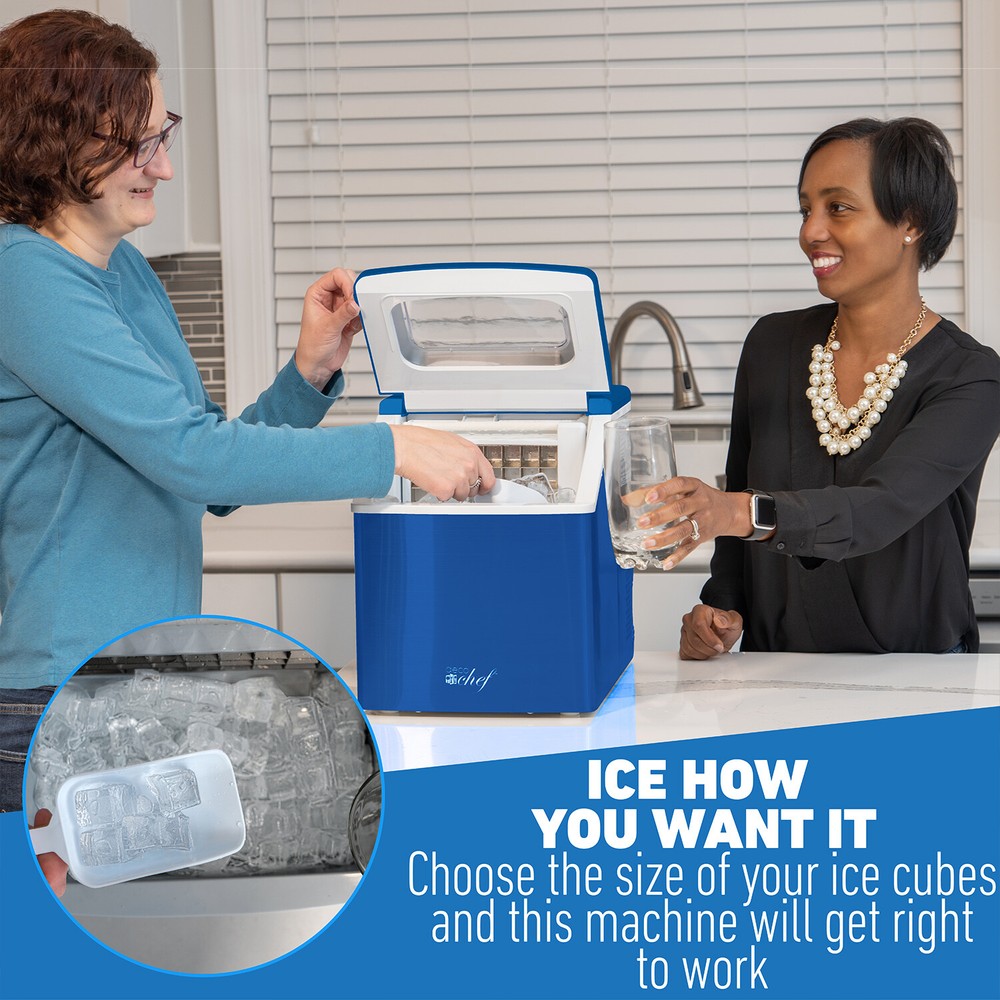 Deco Chef Countertop Portable Ice Maker, 40 lb/Day, Blue