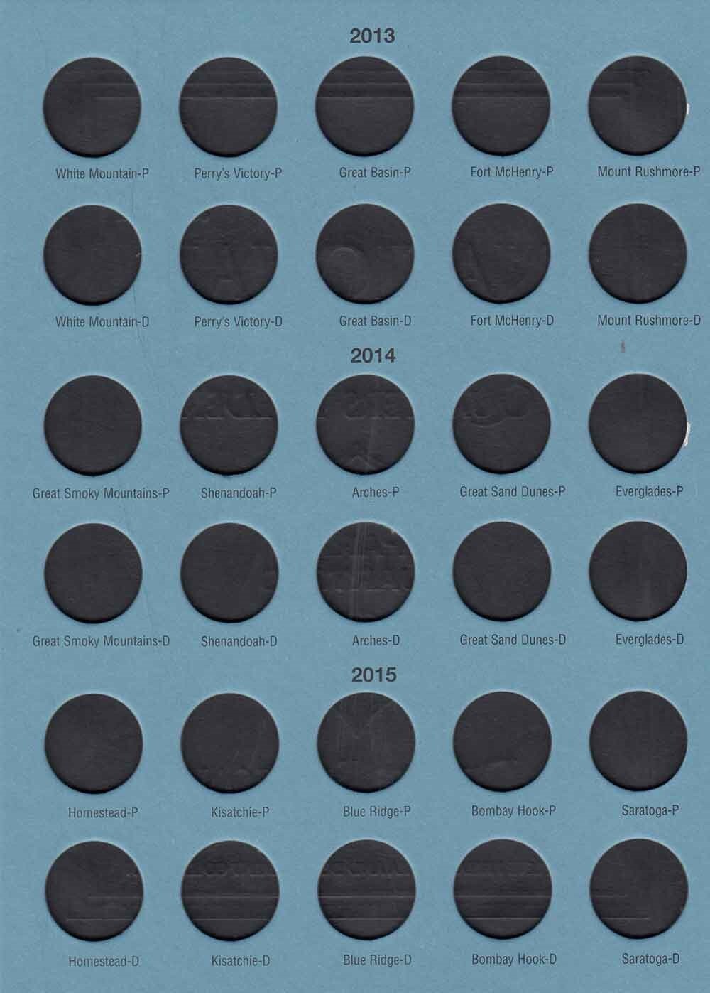 US National Parks Quarters Coin Collection Folder P&D Whitman Deluxe New Album