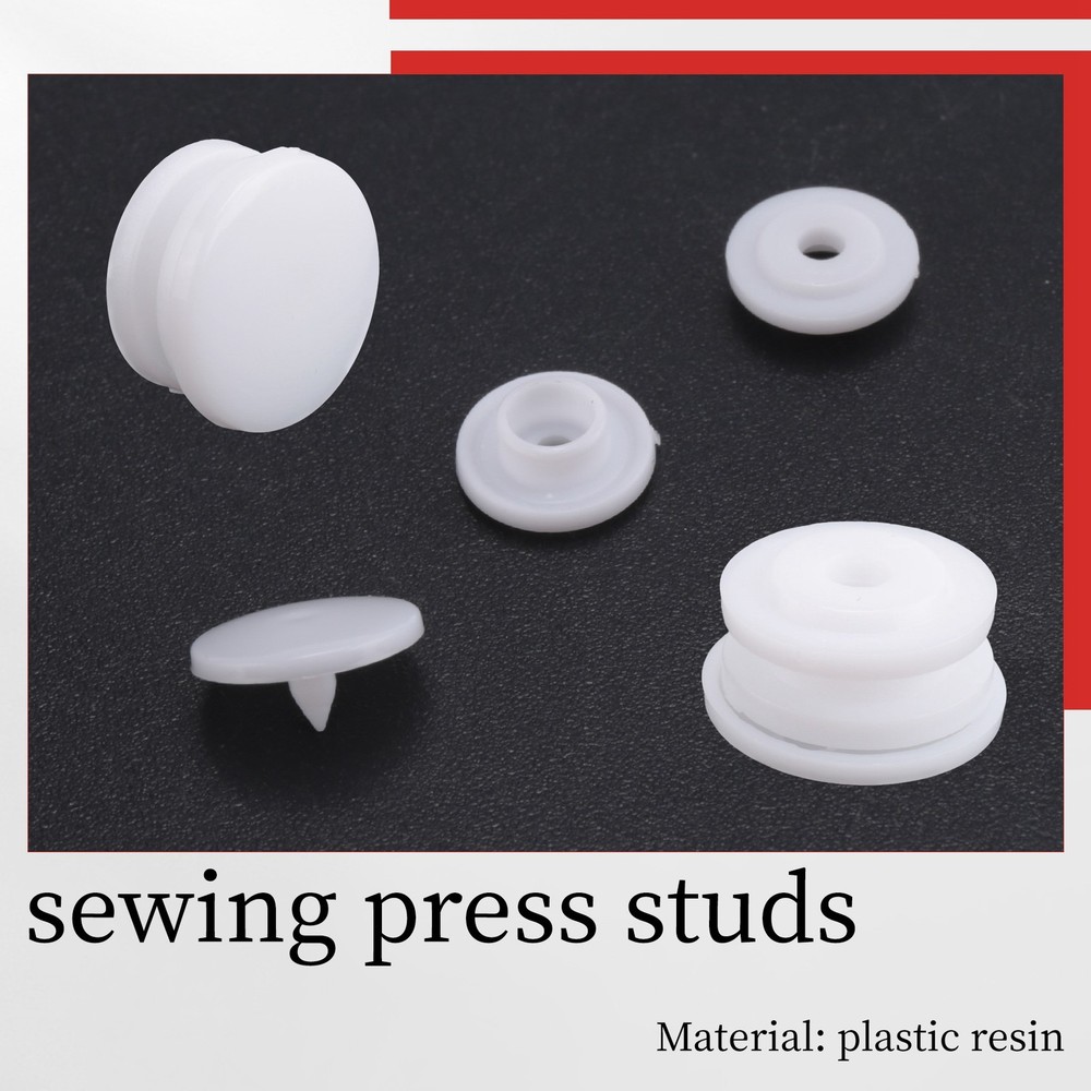 50 pcs SNAPS studs Scrapbook Sewing buttons white Z4K53714