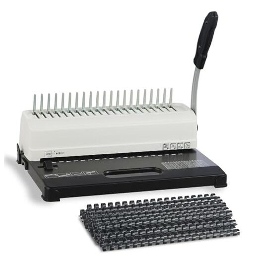 Binding Machine, 19-Hole, 450 Sheets, Comb Binder Machines with 100 PCS 1/2"