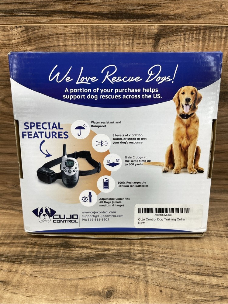 Cujo Control Black Wireless Rechargeable Dog Training Collar and Remote Control