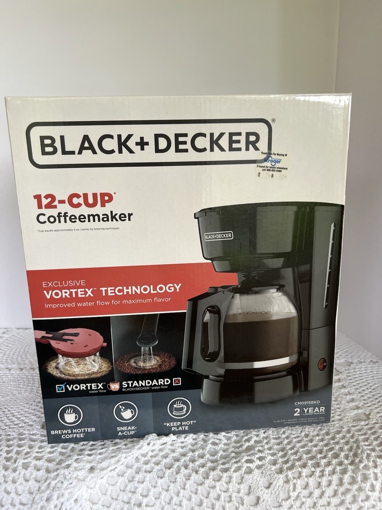BLACK+DECKER 12-Cup* Programmable Coffeemaker, Black New Sealed Box