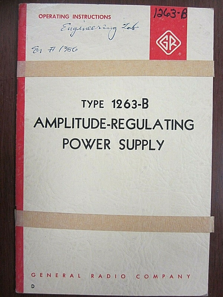 GR Operating Instructions TYPE 1263-B Amplitude-Regulating Power Supply D