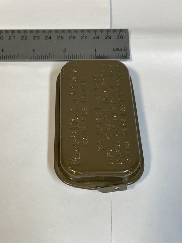 WWII US Army Infantry Medic First Aid Carlisle Bandage Tin Web Kit NICE Late War