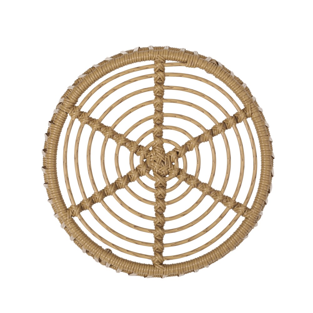 Rattan Wicker Accent Side Table | Patio, Outdoor Boho Cage Table