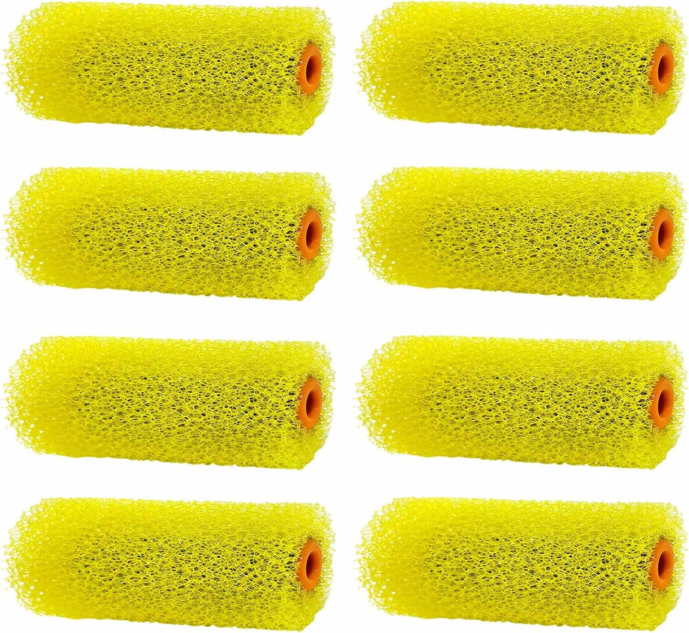8 Pcs Textured Paint Roller Covers, 4 Inch Medium Textured Foam Drywall Texture