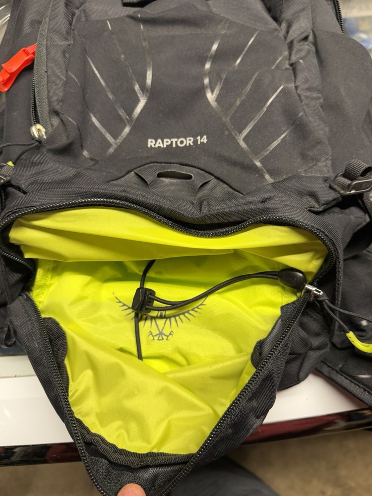Osprey Raptor 14 Hydration Backpack Black/Green/Lime No Bladder