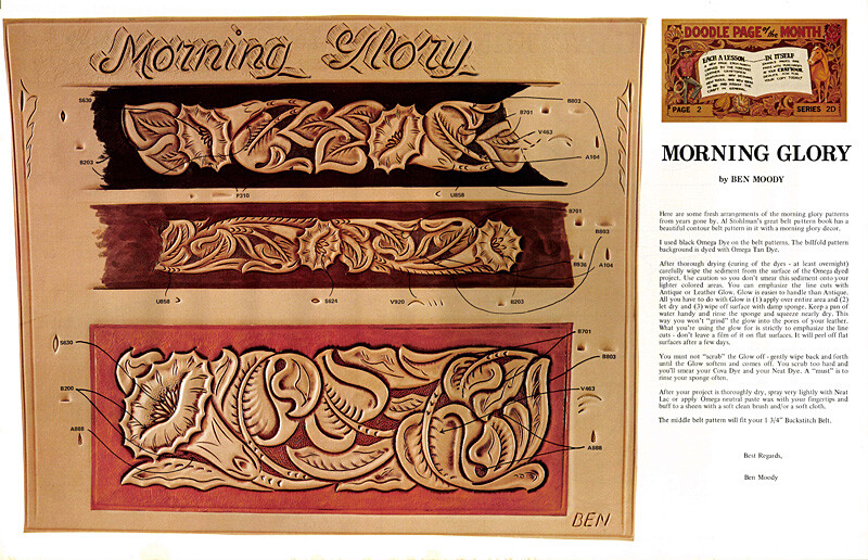 Leather Craft Doodle Page,           MORNING GLORY