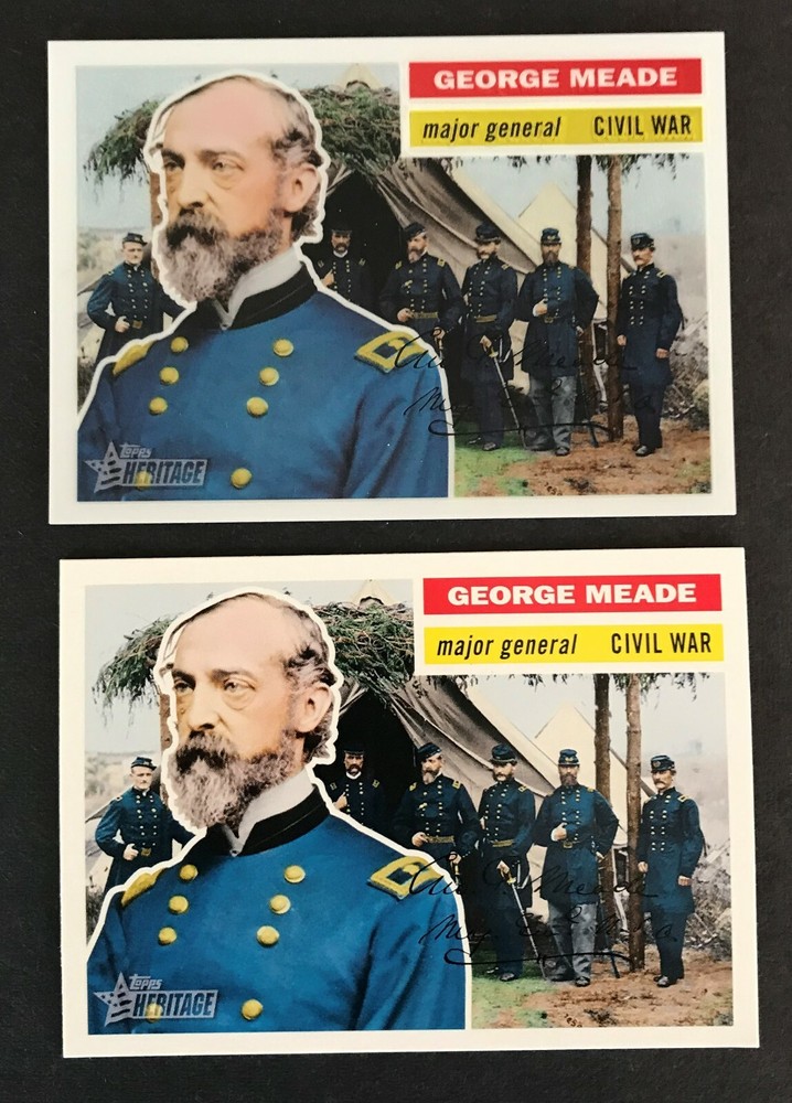 George Meade Collector Cards , 2 different ,Regular & Foil Issues Gettysburg