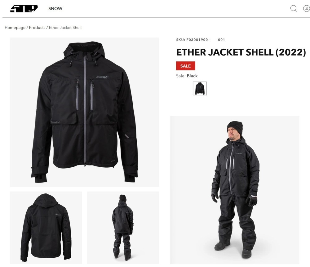 509 Men's Ether Jacket- Non-Insulated Waterproof Sympatex Shell, Black- 2XL