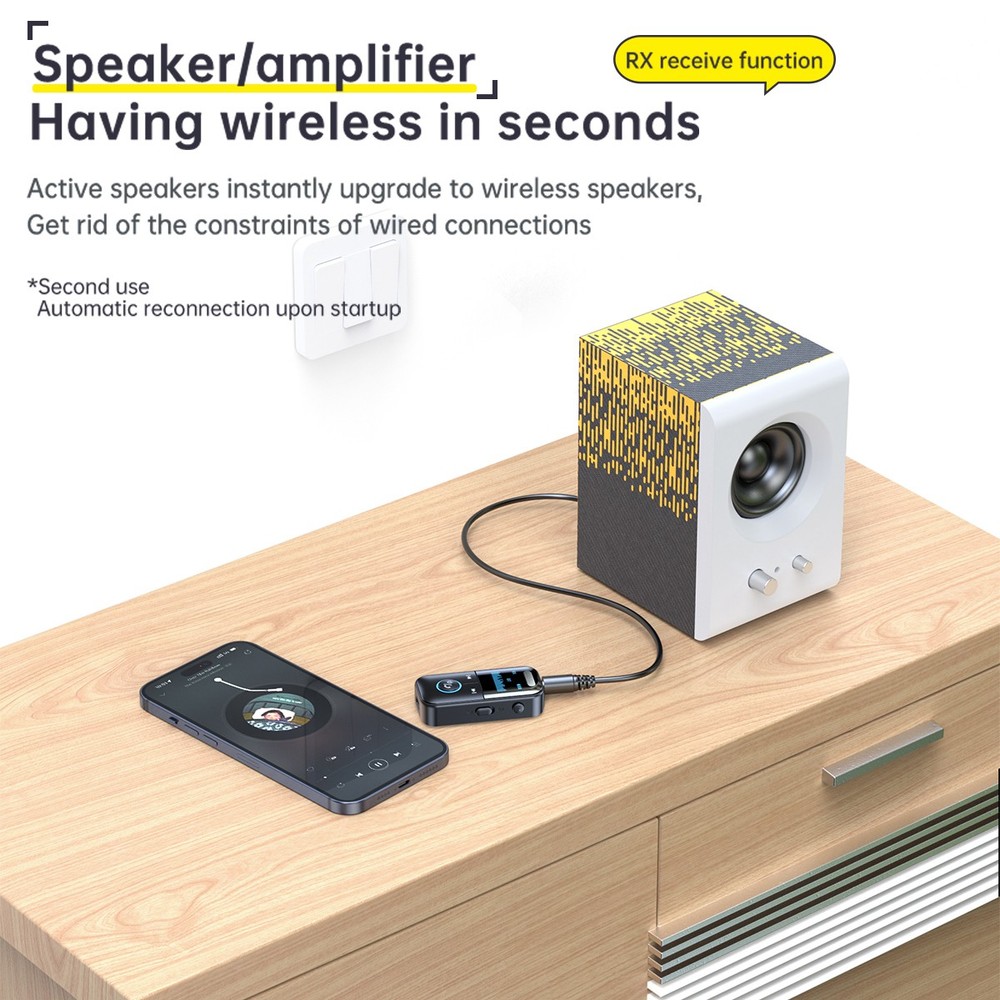 GT69 Long-lasting battery life Digital Display 4-in-1 Bluetooth Adapter for MP3