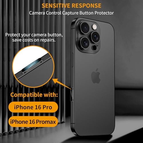 2 Pack Camera Control iPhone 16 Pro/16 Pro Max Black Titanium (Black Edge)
