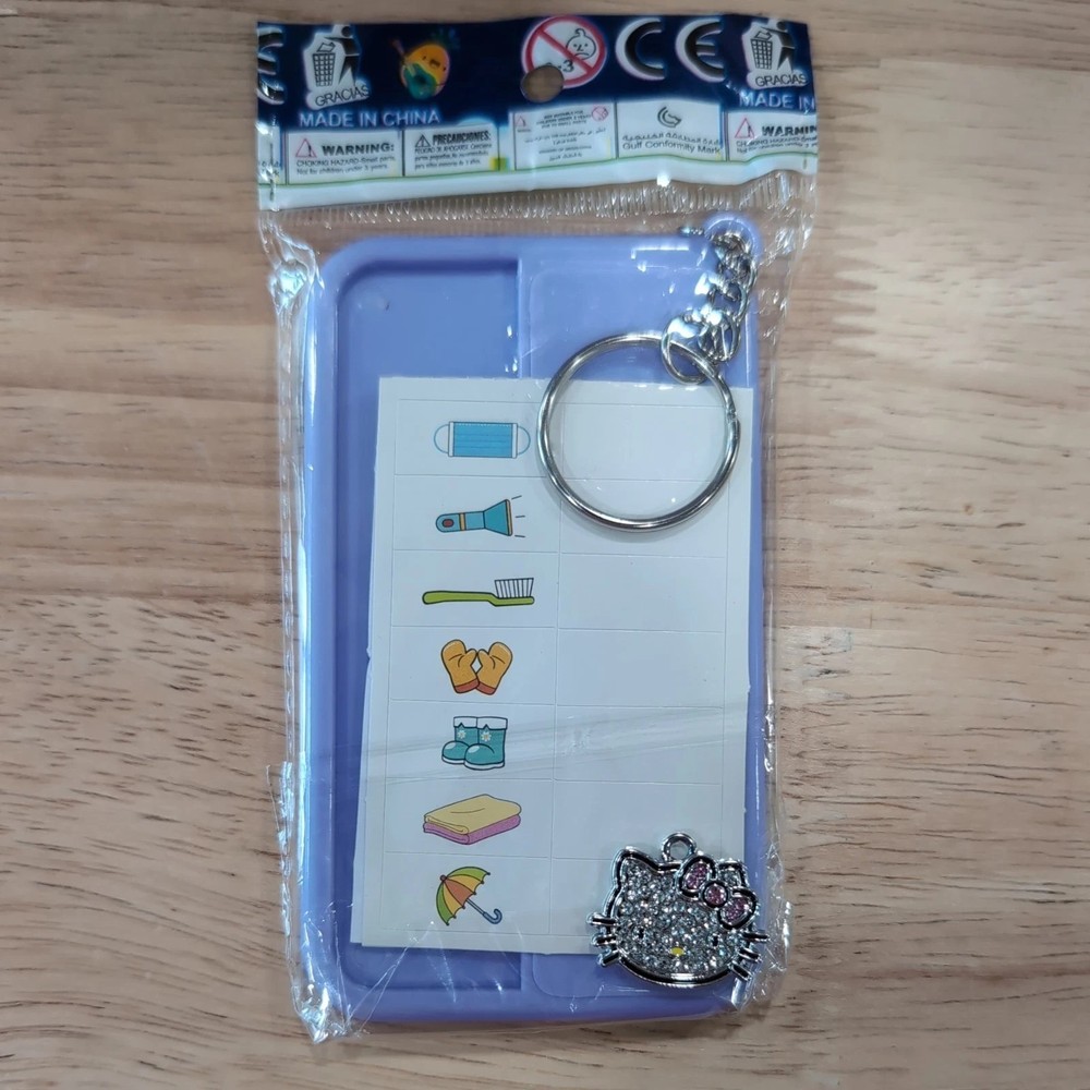 Purple Chore chart keychain W/Hello Kitty Charm