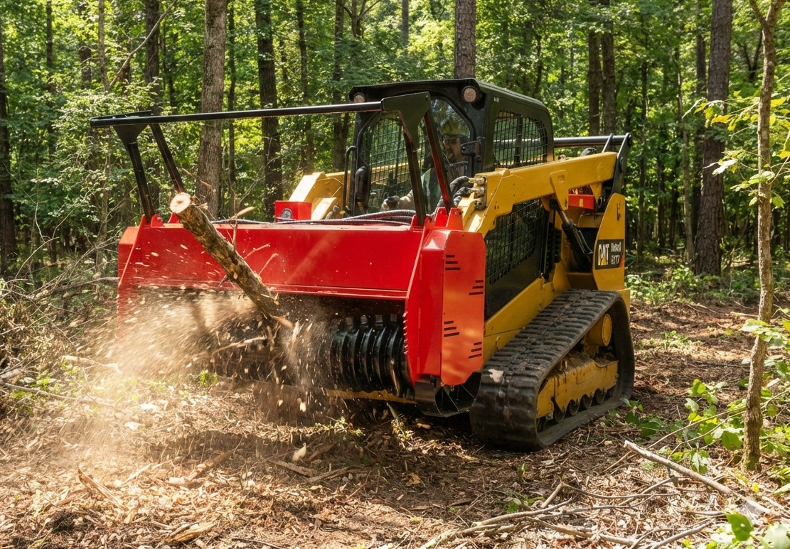 72" Hydraulic Skid Steer Forestry Mulcher Fits Bobcat for Farms & Construction