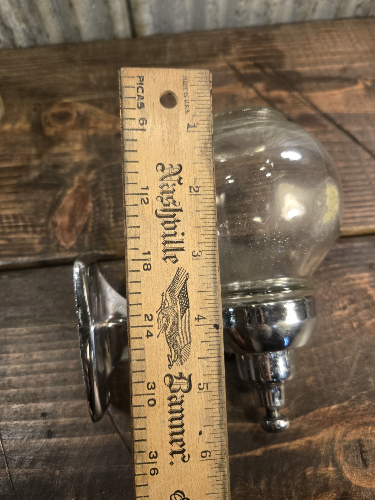 Vintage Wall Mount Soap Dispenser Chrome Glass Complete