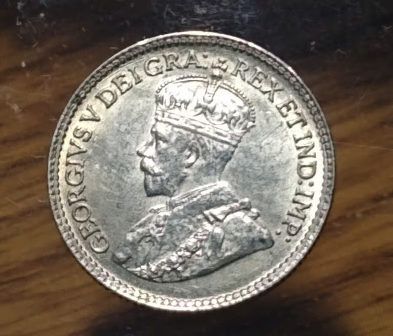 1920 canada 5 cents silver unc bu