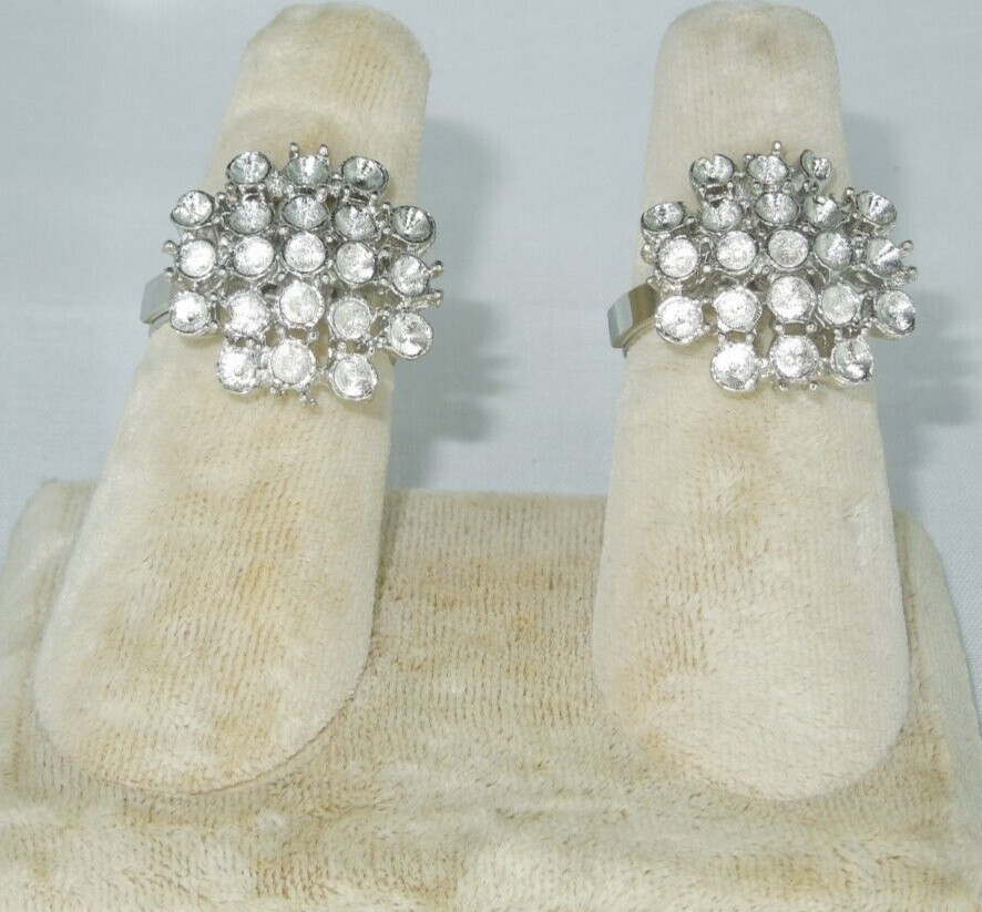 2 Ring Blanks Settings Cabochon Adjustable silver Plated Brass NEW 85V