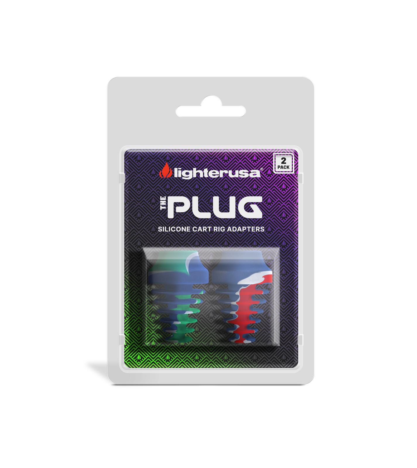 Lighter USA The Plug Silicone Cart Rig Adapter 2-Pack