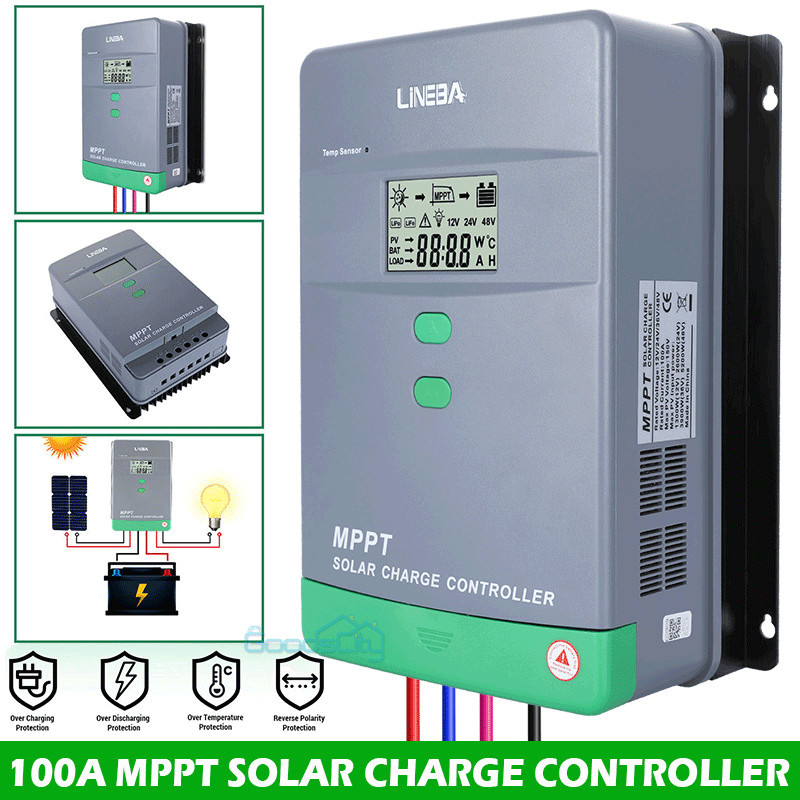 100A MPPT Solar Panel Regulator Charge Controller 12V/24V/36V/48V MAX 5200W LCD