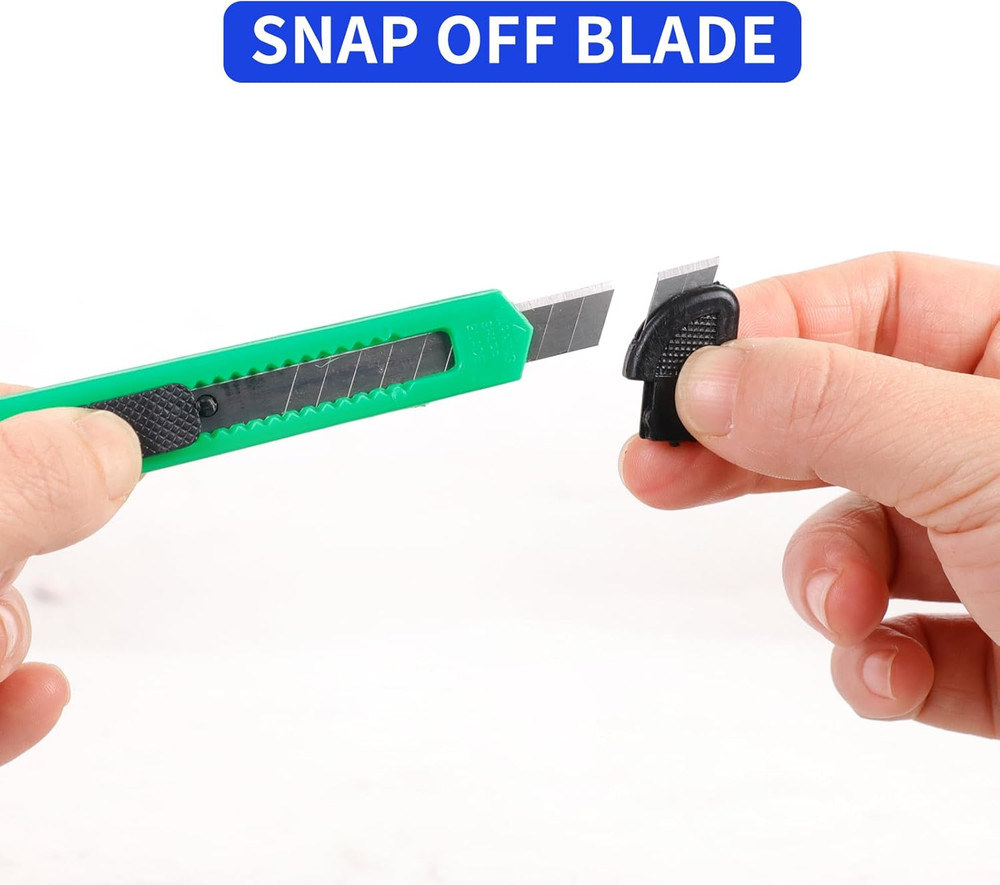 4 Pack Mini Box Cutter Utility Knives - Retractable Razor Blade Set