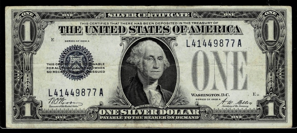 1928-A  $1 SILVER CERTIFICATE NOTE~VF