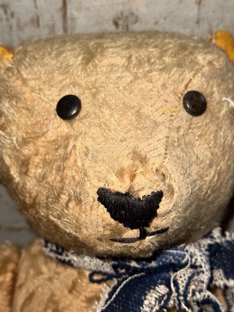 Antique 22” Rare American Button Eye Teddy Bear