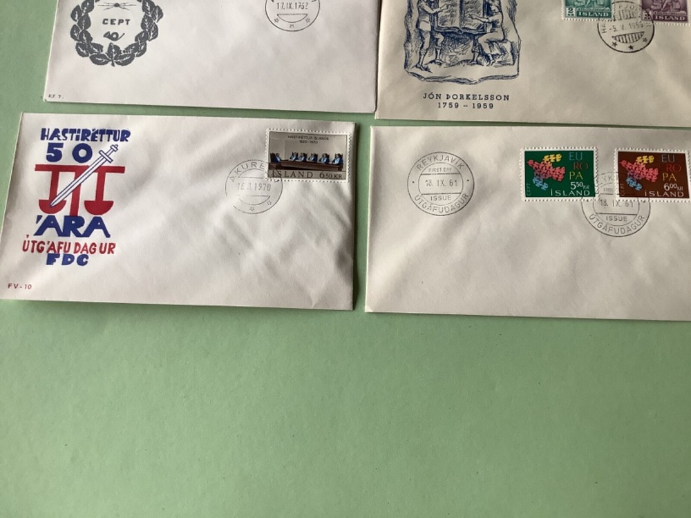 Iceland first day covers 9 items Ref A1923